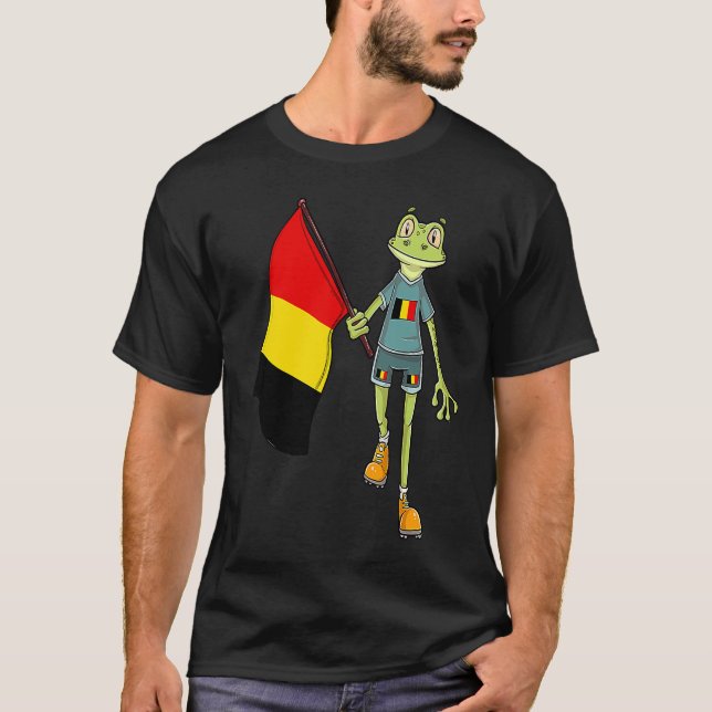 Belgian Fan Frog T Shirt (Framsida)