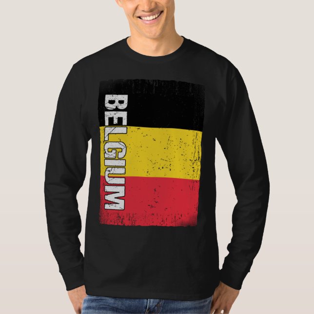 Belgian Flag Belgium  1 T Shirt (Framsida)