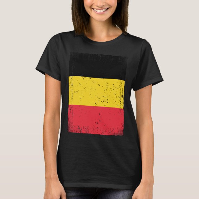 Belgian Flag Belgium T Shirt (Framsida)