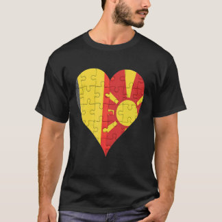 Belgian Macedonian Flag Heart T Shirt