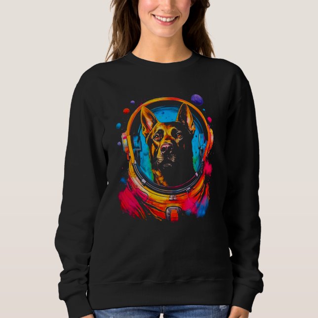 Belgian Malinois  Astronaut Dog T Shirt (Framsida)