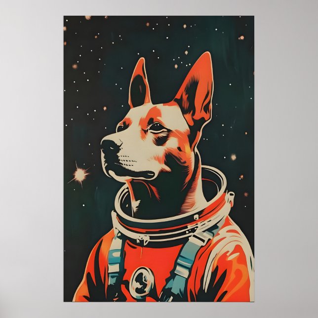 Belgian Malinois Astronaut Poster, Belgian Poster (Framsidan)