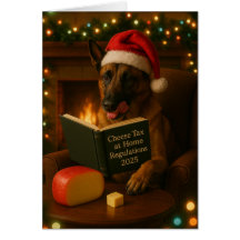 Belgian Malinois 'Cheese Tax' Christmas card