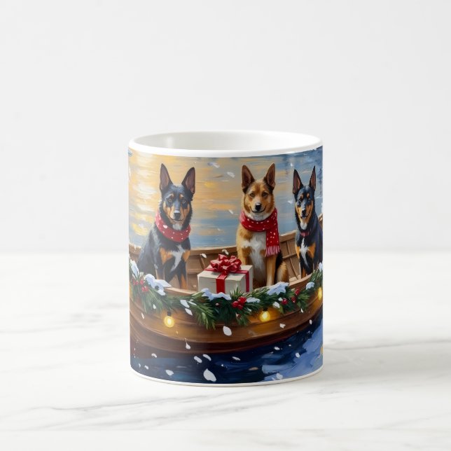 Belgian Malinois Christmas Boat Holiday Kaffemugg (Center)