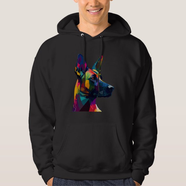 Belgian Malinois  Colorful Pop Belgian Malinois Hoodie (Framsida)