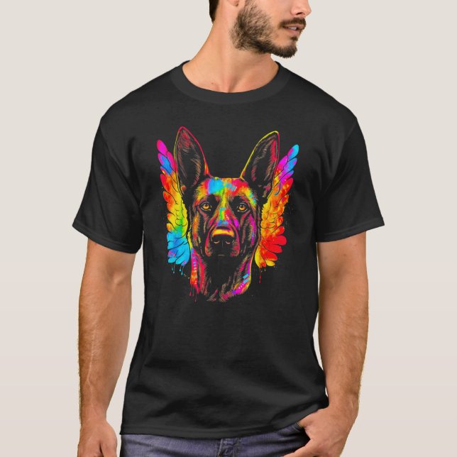 Belgian Malinois Dog Heaven T Shirt (Framsida)