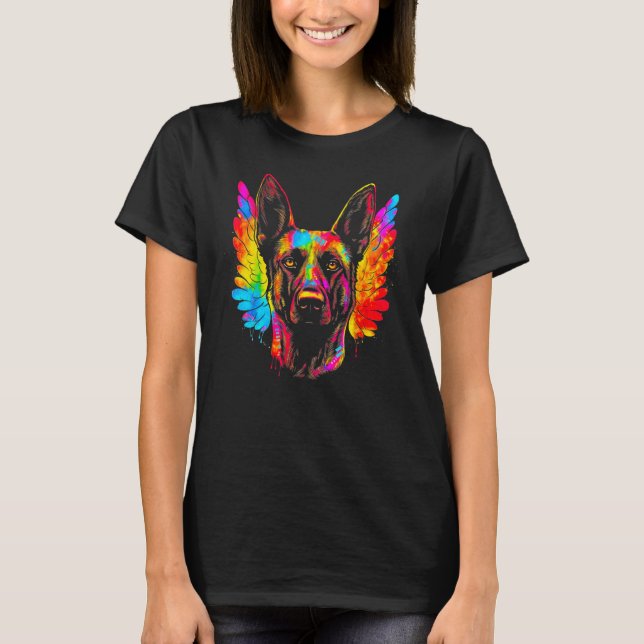 Belgian Malinois Dog Heaven T Shirt (Framsida)