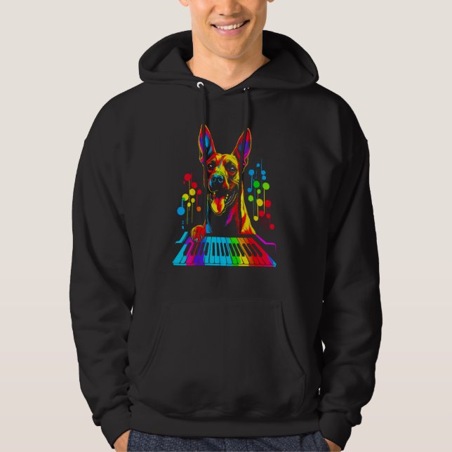 Belgian Malinois Dog Piano Hoodie (Framsida)