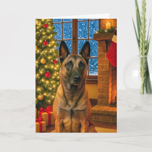 Belgian  Malinois Holiday Card Helgkort (Framsida)