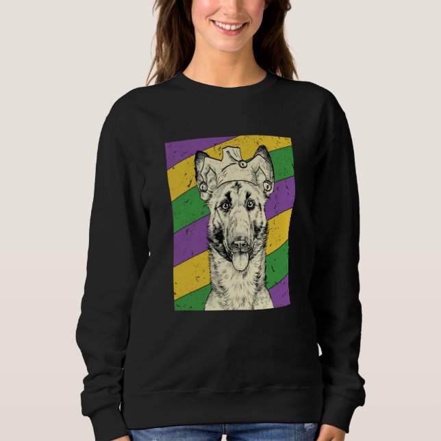 Belgian Malinois Jester Mardi Gras Dog Mom or Dad T Shirt (Framsida)