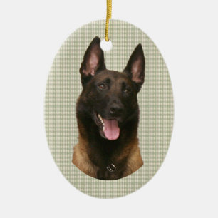 belgian malinois julgransprydnad keramik