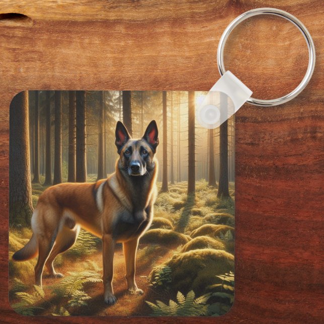 Belgian Malinois Nyckelring (Baksida)