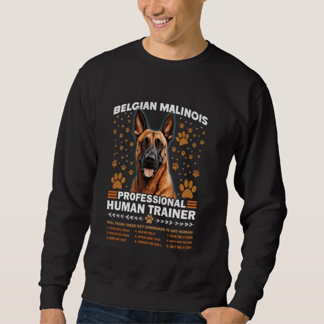 BELGIAN MALINOIS PROFESSIONELL HUMAN TRAINER Malin Lång Ärmad Tröja (Framsida)