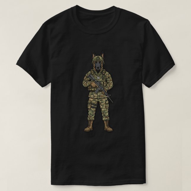 Belgian Malinois Soldier T Shirt (Design framsida)