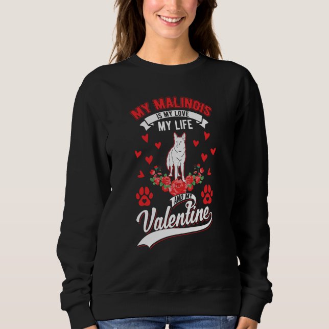 Belgian Malinois Valentine's Day Meleche Herder Ma T Shirt (Framsida)