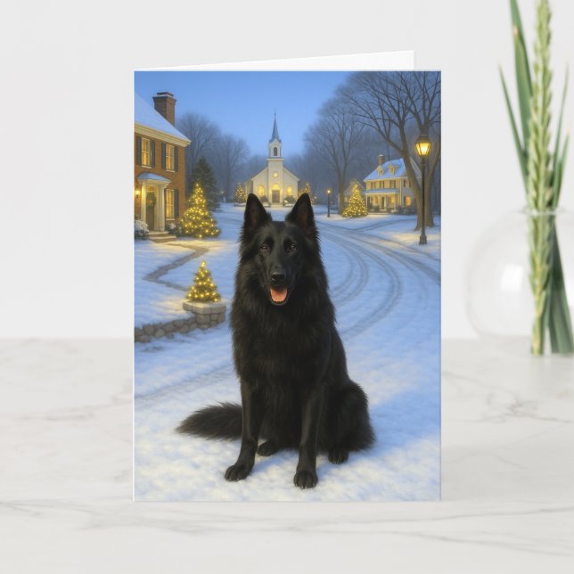 Belgian sheepdog Holiday Card Helgkort (Framsida)
