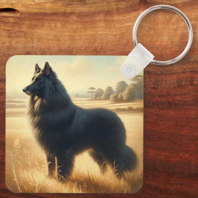 Belgian Sheepdog Nyckelring (Baksida)