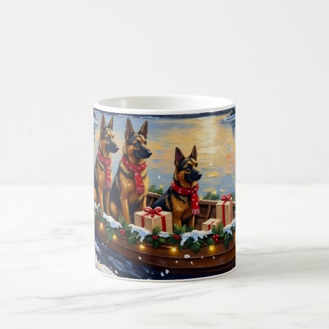 Belgian Shepherd Tervuren Christmas Boat Holiday Kaffemugg (Center)