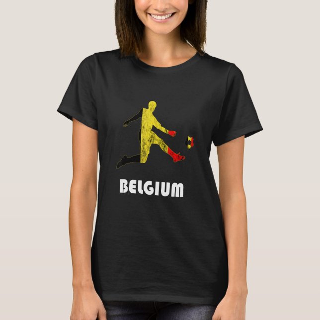 Belgian Soccer Player Belgique Belgium Belgian Fla T Shirt (Framsida)