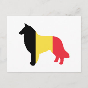 belgian tervuren flagga silhouette vykort