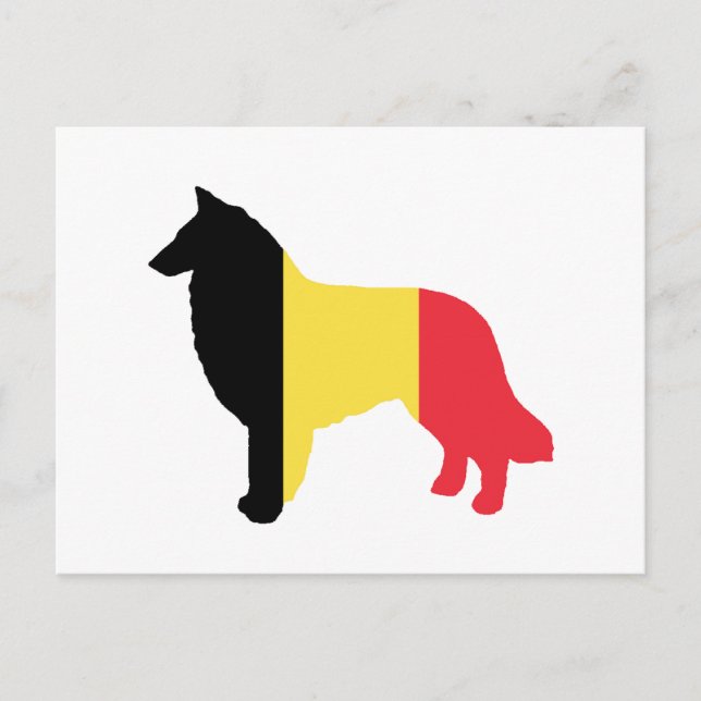 belgian tervuren flagga silhouette vykort (Framsida)