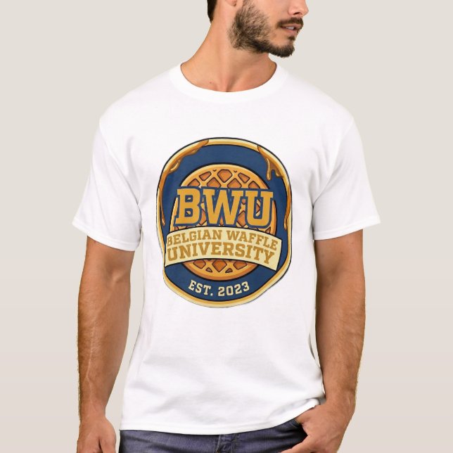 Belgian Waffle University Ajay T-Shirt (Framsida)