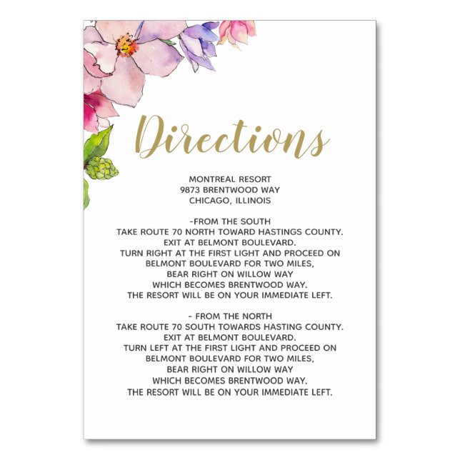 BelGiardino specificerar rodna blom- bröllop Bordsnummer (Framsidan)