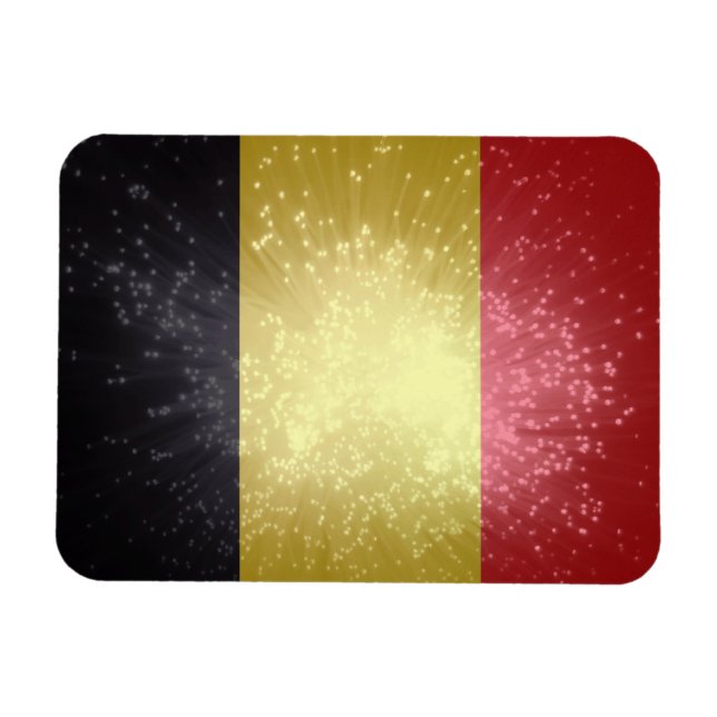België; Belgien Flagga Magnet (Horisontell)