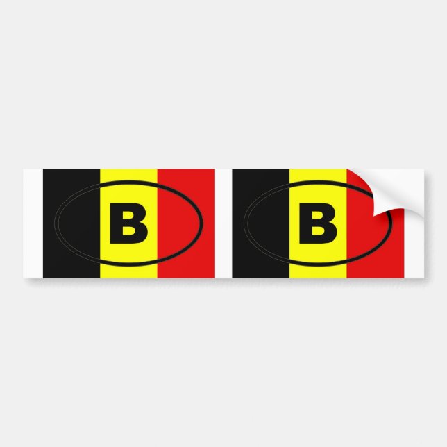 Belgien - B - Europeisk oval Bildekal (Framsidan)