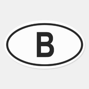 Belgien ’B’ Ovalt Klistermärke