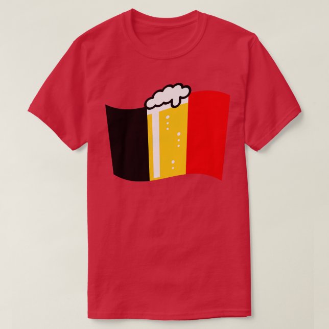 Belgien Beer Flagga Nation of Beer Beerland 4C T Shirt (Design framsida)