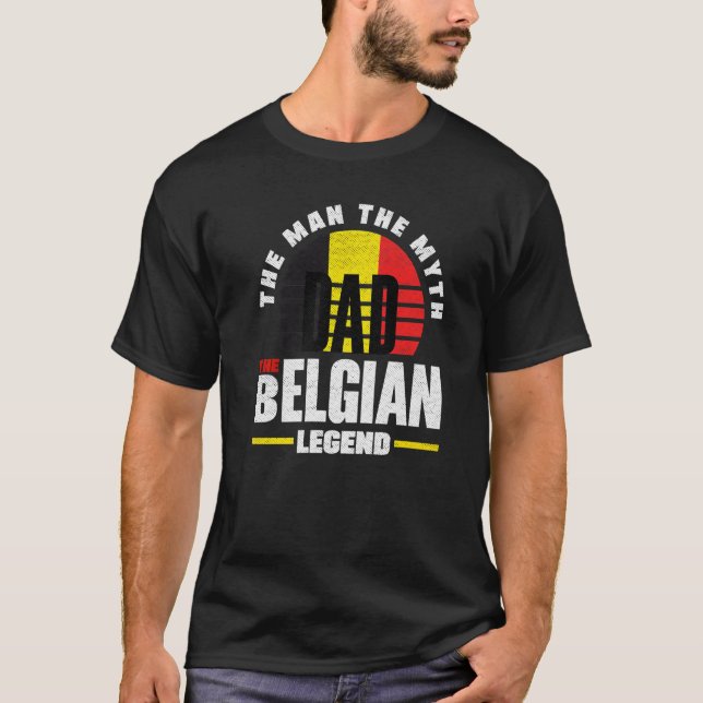 Belgien Belgien Flagga Far T Shirt (Framsida)