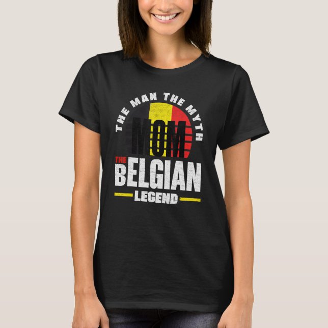 Belgien Belgien Flagga Mor T Shirt (Framsida)