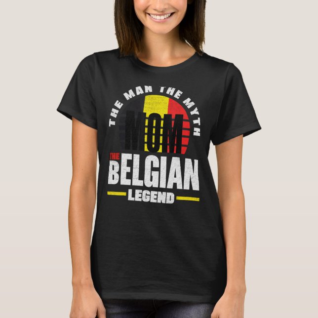 Belgien Belgien Flagga Mor T Shirt (Framsida)