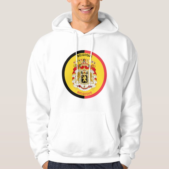 Belgien Belgique Jackar Arm Circle Shape Hoodie (Framsida)