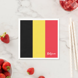 Belgien & belgisk flagg festmode / sportfans pappersservett