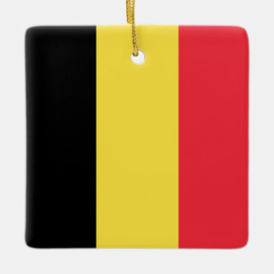 Belgien (belgiskt Flagga) Julgransprydnad Keramik
