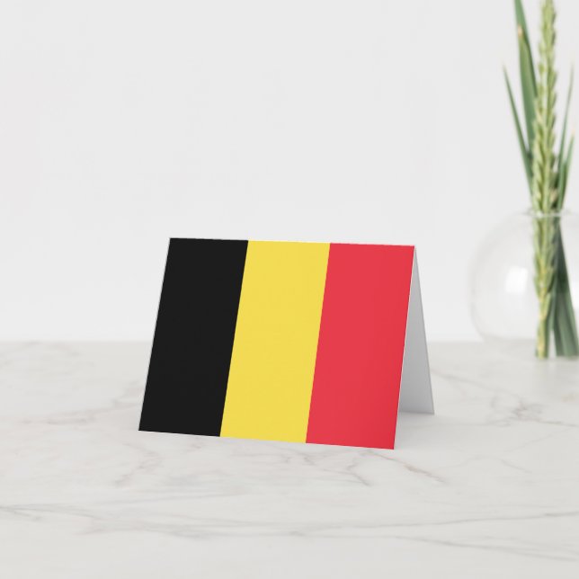 Belgien (belgiskt Flagga) Kort (Framsida)
