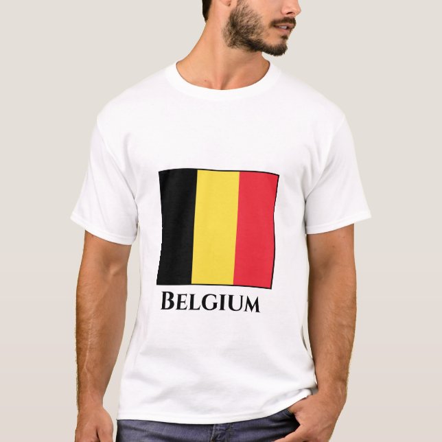 Belgien (belgiskt Flagga) T Shirt (Framsida)