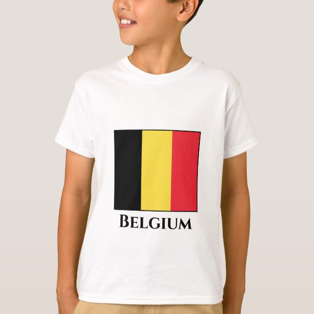 Belgien (belgiskt Flagga) T Shirt (Framsida)