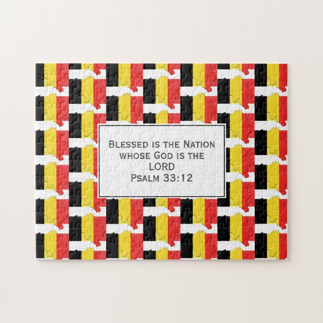 BELGIEN | Blad nation | FLAGGA BELGIEN Pussel (Horisontell)