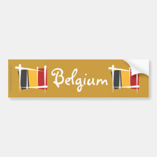 Belgien borstar flagga bildekal