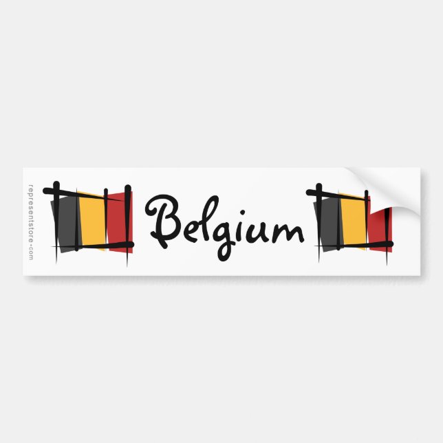 Belgien borstar flagga bildekal (Framsidan)