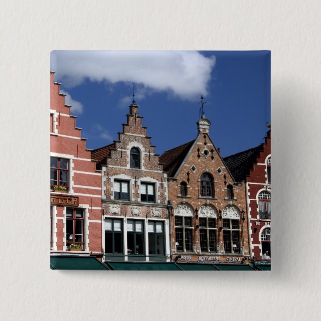 Belgien, Brugge (även känd som Brug eller Bruge).  Knapp (Framsida)