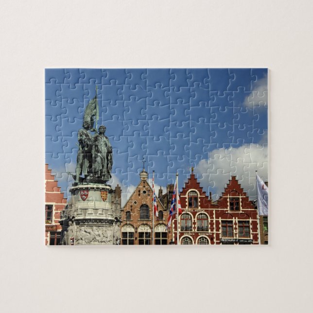 Belgien, Brugge (även känd som Brug eller Bruge).  Pussel (Horisontell)