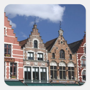Belgien, Brygge (även känd som Brug eller Bruge). Fyrkantigt Klistermärke