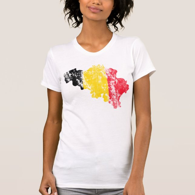 Belgien Distress Shirt T Shirt (Framsida)