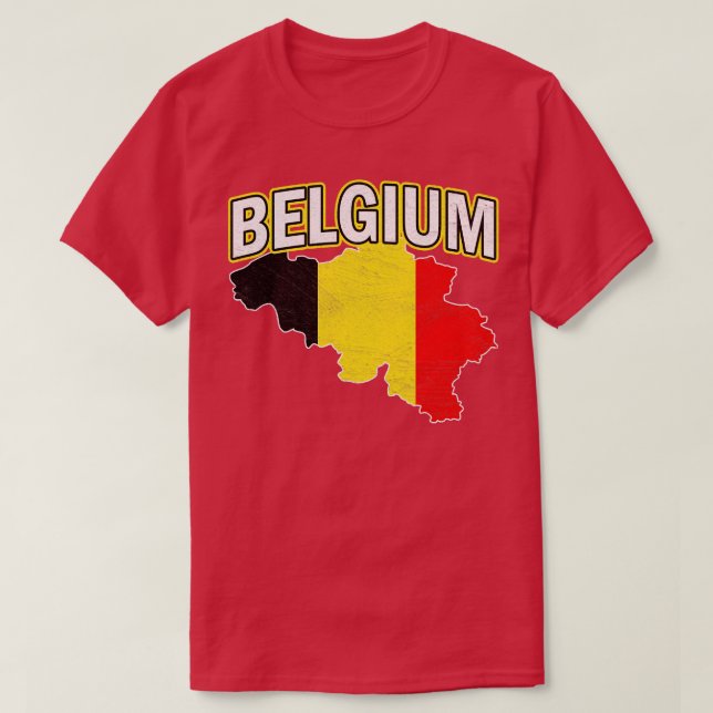 Belgien Distress T Shirt (Design framsida)