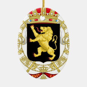 Belgien Emblemvapensköld - Armoiries Belgique Julgransprydnad Keramik