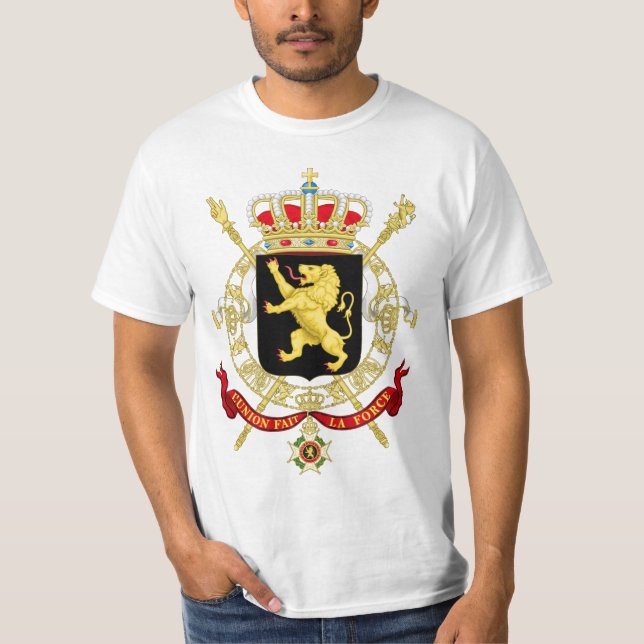 Belgien Emblemvapensköld - Armoiries Belgique Tee Shirt (Framsida)